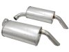 1974 C3 Corvette Pair Aluminized Round Muffler 2 1/2 Inch